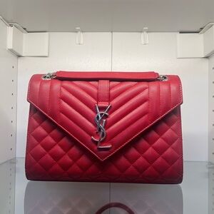 Yves Saint Laurent Red Quilted Bag in Medium